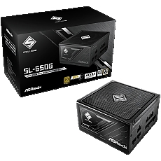 Asrock SL-650G, 650W, 80 Plus GOLD, Fully Modular PSU, Japanese Capacitors, 2x EPS 12V CPU(4+4pin), 2x PCIe (6+2pin), 3x 4-pin connectors, 6x SATA, OCP, SCP, OVP, UVP, OTP, OPP protections, 135 mm Axial Fan, ATX 3.1