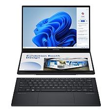 Asus ZenBook Duo 14 UX8406MA-PZ058X, Screen Pad Plus, Intel Ultra 9 185H 2.3 GHz (24MB Cache, up to 5.1 GHz) 14" OLED, WQXGA+ ( 2880X1800 ) 16:10Touch, 32GB, 2TB SSD, Soft Keyboard, Windows 11 Pro,GREY