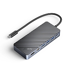 Orico докинг станция Portable Docking station M.2 SATA/NVMe - HDMI, USB3.2-A x 1, USB-C (10Gbps) x 1,USB-C (PD100W), USB2.0-A x 2, LAN - OM28PR-G2-BK