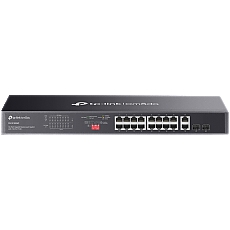 Omada 18-Port Gigabit Rackmount  Switch with 16-Port PoE+ PORT: 16× Gigabit PoE+ Ports, 2× Gigabit Non-PoE Ports, 2× Combo Gigabit SFP Slots SPEC: 802.3at/af, 250 W PoE Power, 1U 19-inch Rack-mountable Steel Case FEATURE: Plug and Play