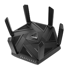 Asus Gaming Wireless Router, RT-AXE7800, AXE7800, Tri-Band, Quad-Core 1.7GHz CPU, 256MB/512MB Flash/RAM, 2.5G port, AiProtection Pro, Adaptive QoS, VPN Fusion, Instant Guard, IPTV, OFDMA, MU-MIMO, Beamforming, Link Aggregation, AiMesh, Black