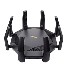 Asus Wireless Router, RT-AX89X, AX6000, 8x8 Dual-Band, Quad-Core 2.2GHz CPU, 256MB/1GB Flash/RAM, 10G port, SFP+ port, AiProtection Pro, Adaptive QoS, VPN server/client, IPTV, OFDMA, MU-MIMO, Beamforming, Link Aggregation, Port forwarding, AiMesh, Black