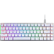 Asus ROG Falchion Ace 65% compact gaming keyboard with pre-lubed ROG NX mechanical switches with ROG switch stabilizer, sound-dampening foam, interactive touch panel, dual Type-C ports, three keyboard tilt angles, and cover case, US layout, White