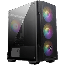 MSI MAG FORGE M100A, M-ATX Tower, M-ATX/ M-ITX, 1x USB 3.2 Gen 1 Type-A, 2x USB 2.0 Type-A, 1x Audio, 1x Mic, Power Button, 4x 120mm ARGB Fans, Mesh Panel, Acrylic panel.